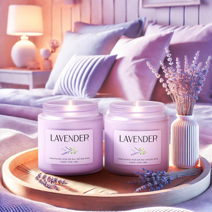 Waxcanpy Lavender Candle – 2-Pack Soy Candles for Relaxation & Home Decor
