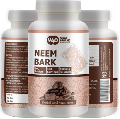 WAY 4 Organic Neem Bark Capsules (W4O) – 300 Pills, 150 Servings, 1000 mg