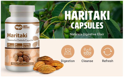 Way 4 Organic W4O Haritaki Capsules – 180 Pills, 90 Servings, 1000 mg (Pack of 2)