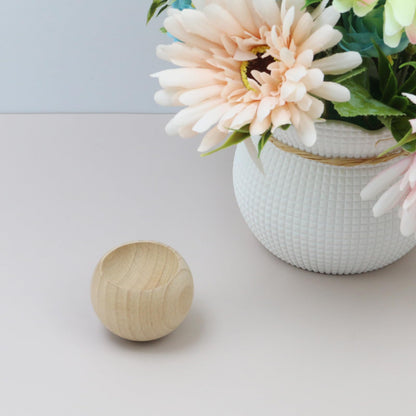 Wealrit 2 Pcs Small Round Egg-Shaped Beech Wood Diffusers – Wooden Aromatherapy Diffusers for Essential Oils