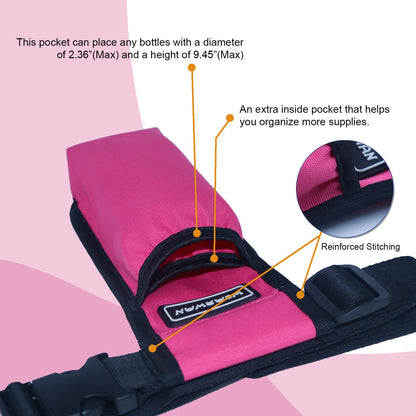 WEARWAN Massage Oil Holster - Adjustable & Durable Bag Only (1B-Fuchsia)