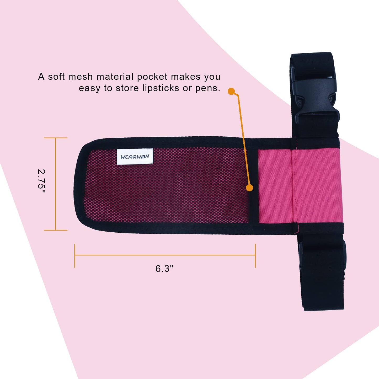 WEARWAN Massage Oil Holster - Adjustable & Durable Bag Only (1B-Fuchsia)