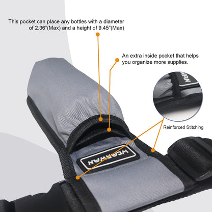 WEARWAN Massage Oil Holster – Adjustable, Durable Belt Bag (1B-Gray)