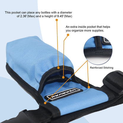 WEARWAN Massage Oil Holster 1B-SkyBlue – Adjustable & Durable Massage Bag (Bottle Not Included)