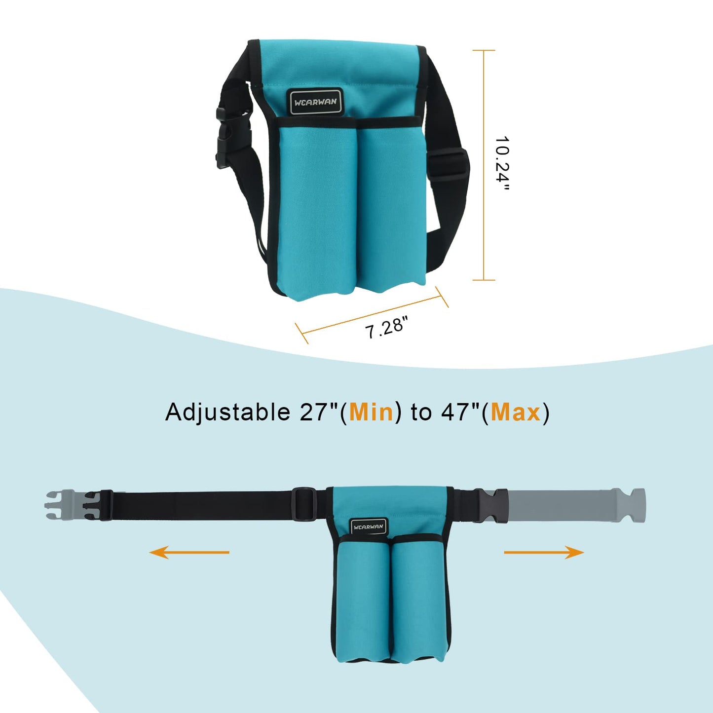 wearwan Massage Oil Holster – Adjustable & Durable Bag Only (Bottle Not Included) 2B-Cyan