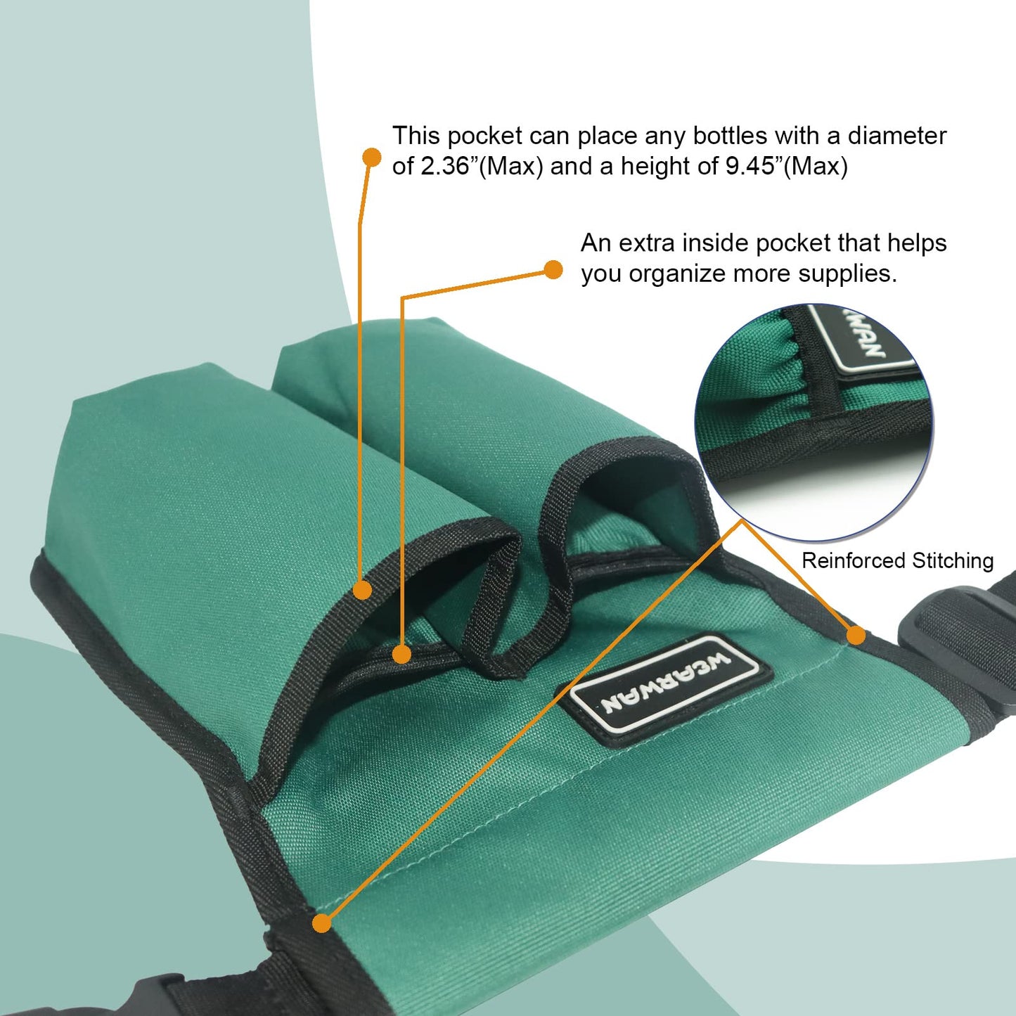 wearwan Massage Oil Holster – Adjustable & Durable Bag Only (2B-Dark Green)