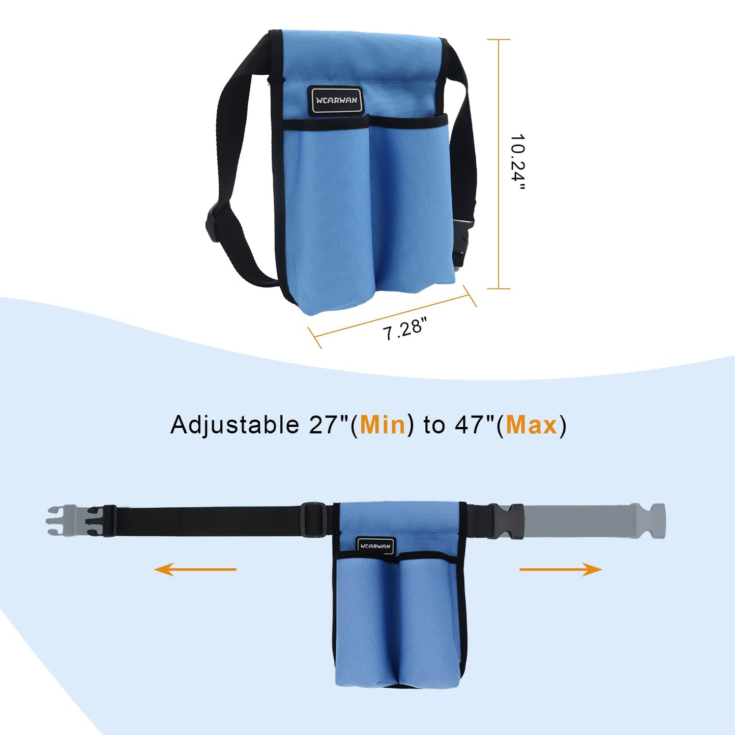 wearwan Massage Oil Holster - Adjustable & Durable Bag Only (Bottle Not Included) 2B-Skyblue