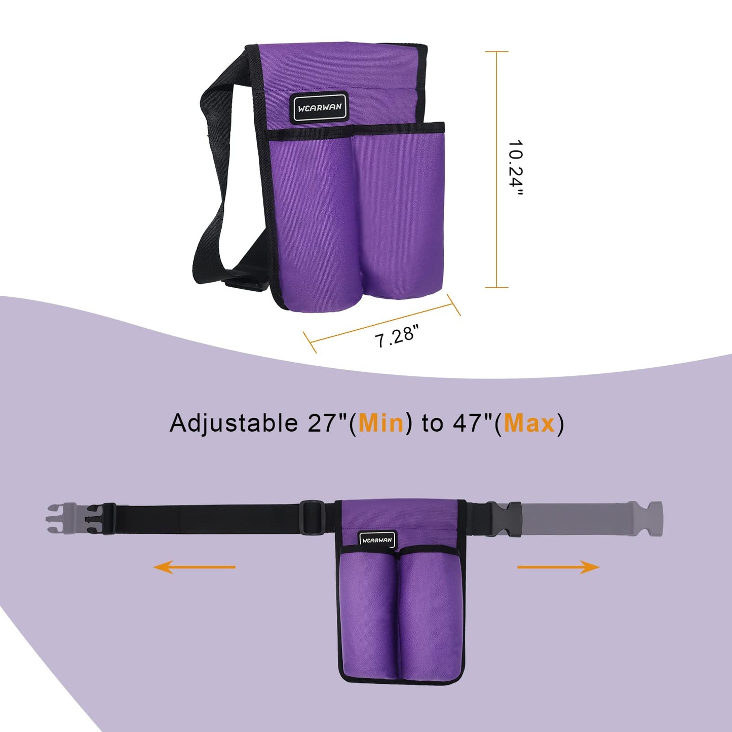 wearwan Massage Oil Holster - Adjustable & Durable Bag Only (Bottle Not Included) - 2B-Purple
