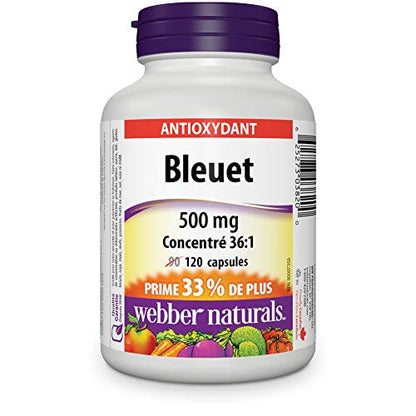Webber Naturals Blueberry 36:1 Concentrate Capsule 500 mg | 120 Capsules