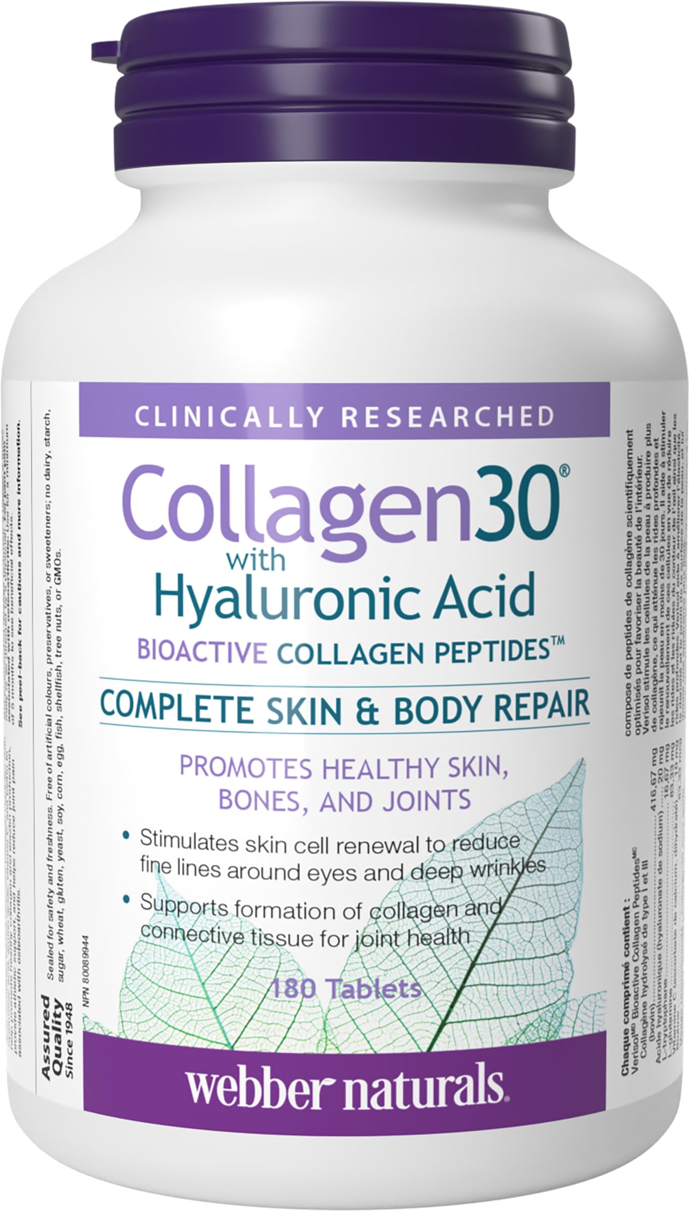 Webber Naturals Collagen30 with Hyaluronic Acid – 180 Tablets