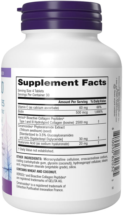 Webber Naturals Collagen30 with Ceramides – 120 Tablets, Non-GMO, Dairy & Gluten Free