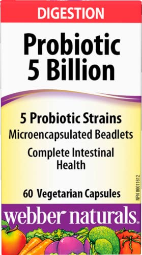 Webber Naturals Complete Probiotic – Multi-Strain, 5 Billion Active Cells, 60 Capsules
