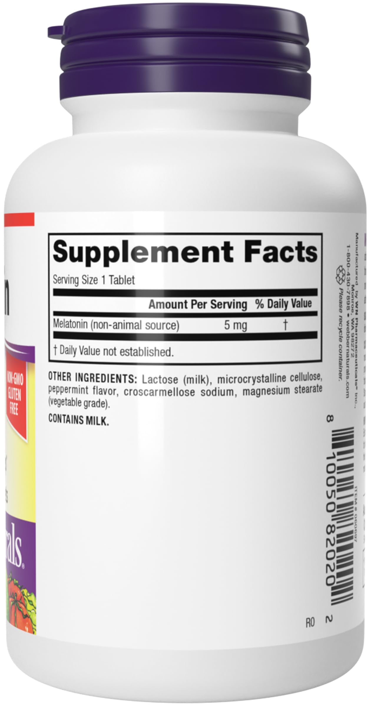 Webber Naturals Extra Strength Melatonin 5 mg – Fast-Melting Sleep Aid, 200-Day Supply (2-Pack), Gluten Free, Non-GMO, Vegetarian