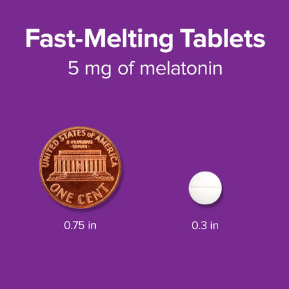 Webber Naturals Extra Strength Melatonin 5 mg – Fast-Melting Sleep Aid, 200-Day Supply (2-Pack), Gluten Free, Non-GMO, Vegetarian