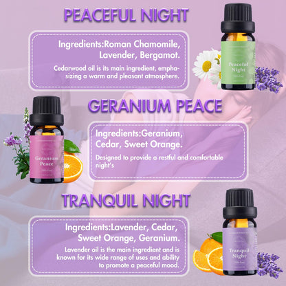 WECONA Dreamland Slumber Essential Oils Set – 6x10ml for Diffusers