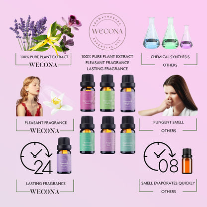 WECONA Dreamland Slumber Essential Oils Set – 6x10ml for Diffusers
