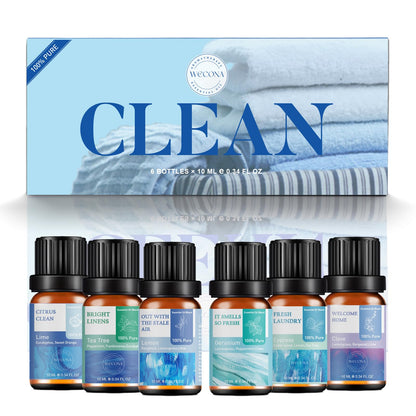 Wecona Essential Oils for Laundry - 6x10ml Clean Linen (100% Pure)
