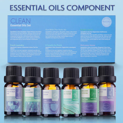 Wecona Essential Oils for Laundry - 6x10ml Clean Linen (100% Pure)