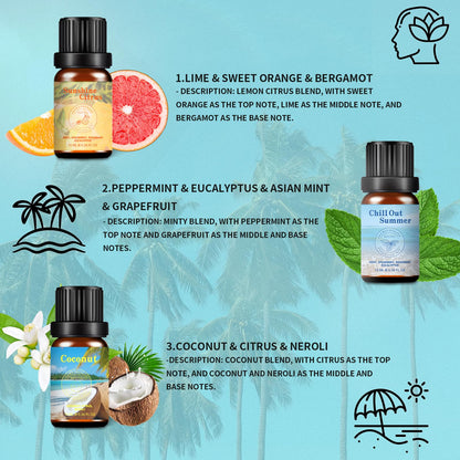 Wecona Summer Essential Oil Set – 6x10ml Fragrance Oils for Candles, Diffusers, Soap Making