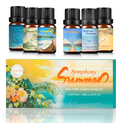Wecona Summer Essential Oil Set – 6x10ml Fragrance Oils for Candles, Diffusers, Soap Making