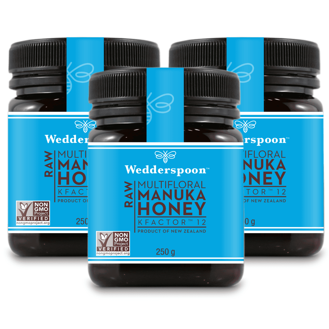 Wedderspoon Raw Manuka Honey KFactor 12+ 250g – Triple Pack Natural Health World UK
