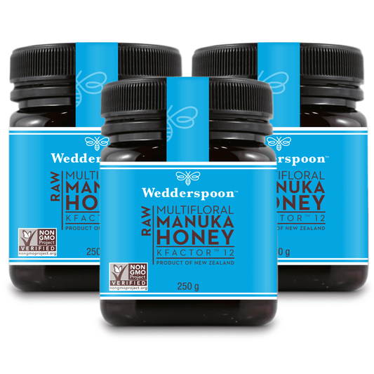 Wedderspoon Raw Manuka Honey KFactor 12+ 250g – Triple Pack Natural Health World UK
