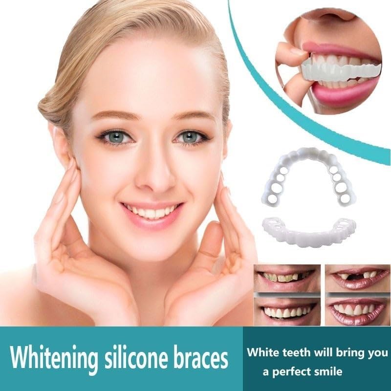 2 Pairs Temporary Smile Supports - Top & Bottom, Natural White, Comfortable