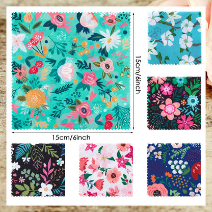 Weewooday 18 Pieces Glasses Cleaning Cloths - Floral Microfiber Lens Wipes, Reusable