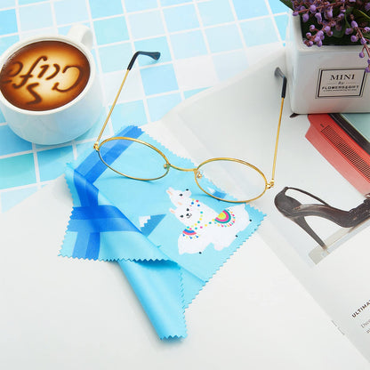 Weewooday 18 Pieces Glasses Cleaning Cloths – Floral Llama Microfiber Wipes