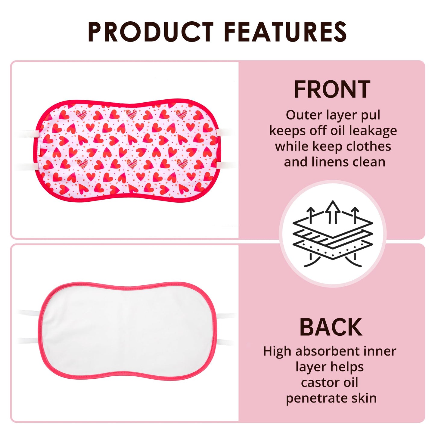Wegreeco Castor Oil Pack Wrap - Reusable Castor Oil Packs for Liver & Stomach | Anti-Leak & Adjustable