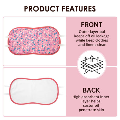 Wegreeco Castor Oil Pack Wrap – Reusable, Adjustable, Pink Flowers (Oil Not Included)