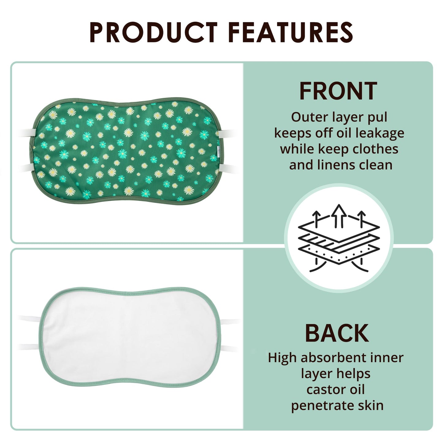 Wegreeco Castor Oil Pack Wrap – Reusable, Adjustable, Machine Washable