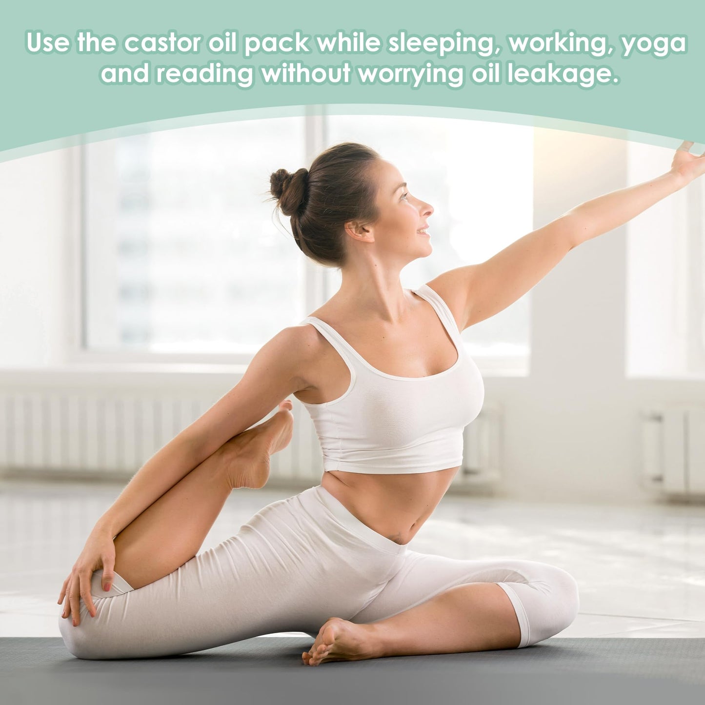 wegreeco Castor Oil Pack Wrap – Reusable, Adjustable, Machine Washable (Pea Green)