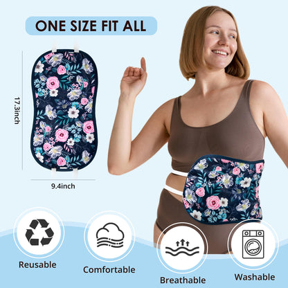 wegreeco Castor Oil Pack Wrap - Reusable, Machine Washable Castor Oil Packs for Liver & Stomach - Rose | Adjustable Strap | Oil Not Included