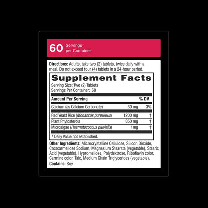 Weider Red Yeast Rice Plus 1200mg with 850mg Phytosterols | Gluten Free, 1-Month Supply