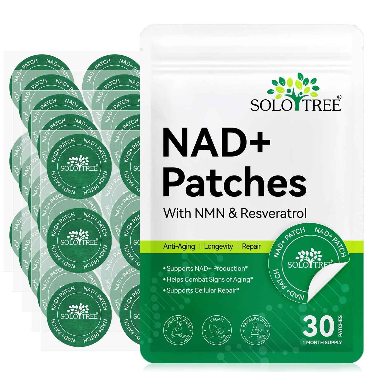 WeiWeiLa NAD+ Patches 30 Count – 500mg NMN & 500mg Resveratrol Transdermal NAD Boost