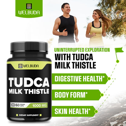 WELBUDA Tudca 1000mg + Milk Thistle - 60 Vegan Capsules