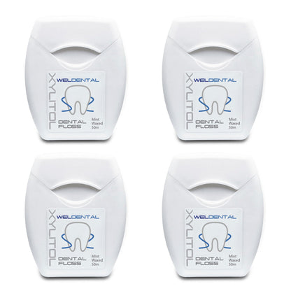 Weldental Xylitol Dental Floss 50m – 164ft per Pack (4-Pack) | PFAS-Free
