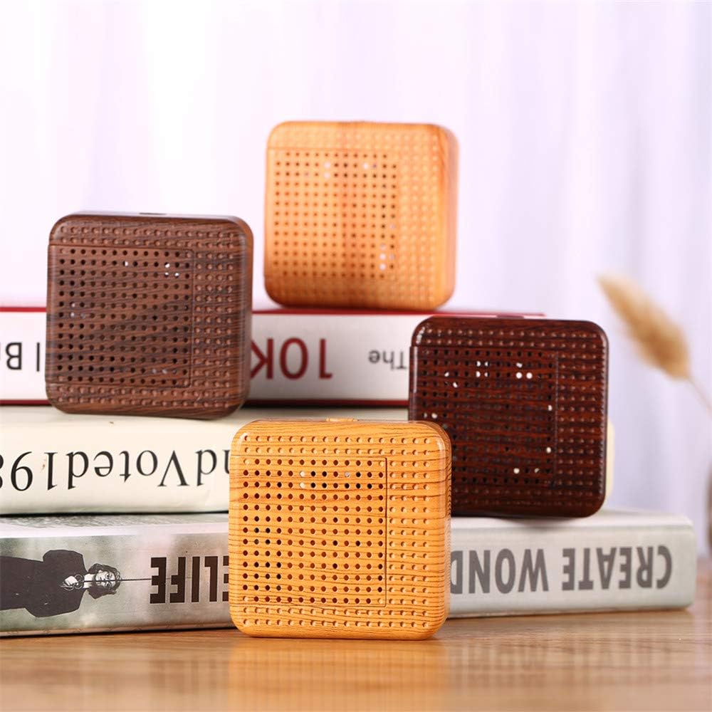 Weljoy Wood Grain Portable Diffuser for Essential Oils – Travel Car Diffuser, Mini Size, Quiet, Waterless, USB or Rechargeable Battery (Dark Brown)