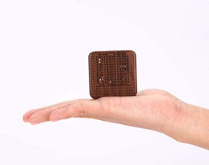 Weljoy Wood Grain Portable Diffuser for Essential Oils – Travel Car Diffuser, Mini Size, Quiet, Waterless, USB or Rechargeable Battery (Dark Brown)