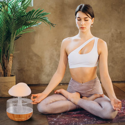 Weljoy Zen Raining Cloud Night Light Diffuser – Aromatherapy Humidifier (White)