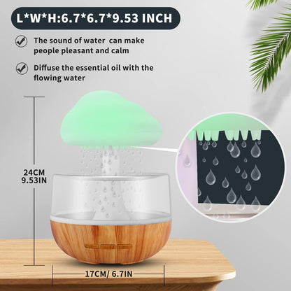 Weljoy Zen Raining Cloud Night Light Diffuser – Aromatherapy Humidifier (White)