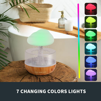 Weljoy Zen Raining Cloud Night Light Diffuser – Aromatherapy Humidifier (White)