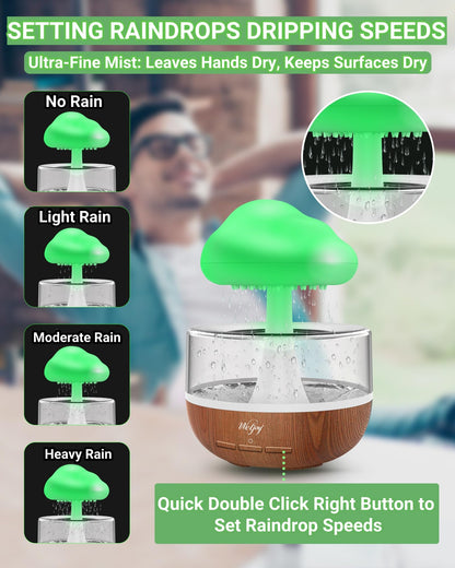 Weljoy Zen Raining Cloud Night Light Diffuser – Aromatherapy Humidifier (White)