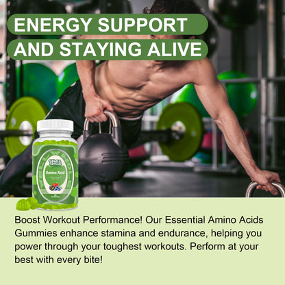 Well&Whole Bcaa Gummies – 9-in-1 EAA Gummies for Women & Men, Energy & Muscle Recovery Support – Mixed Berry, 30 Servings