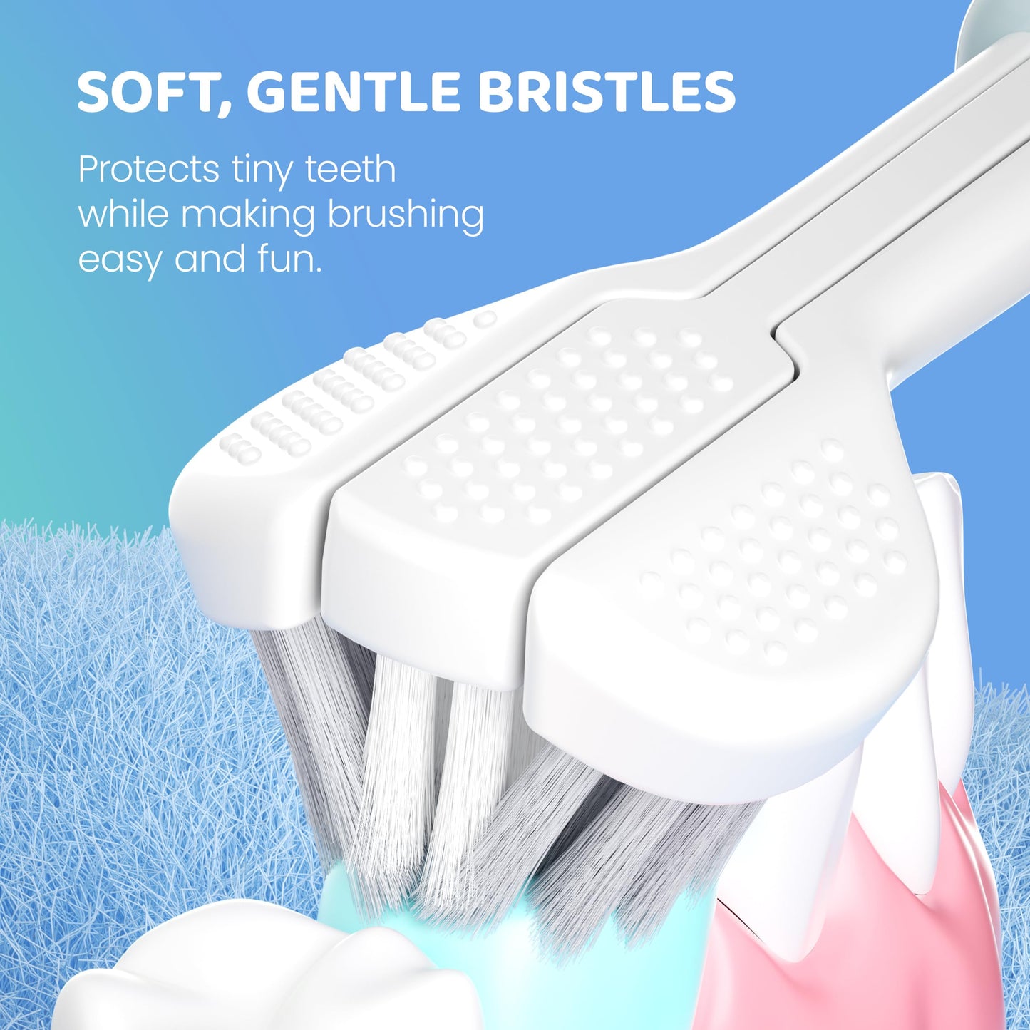 Well Before Ultrasonic Kid's U-Shaped Electric Toothbrush, IPX7 Waterproof, Five Cleaning Modes (Spaceman, Grey Ages 2-7)