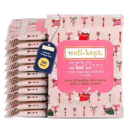 Well-Kept Tech & Lens Wipes - Eyeglass, Screen & Phone Cleaning (12 Pack, 180 Wipes) | Choupette