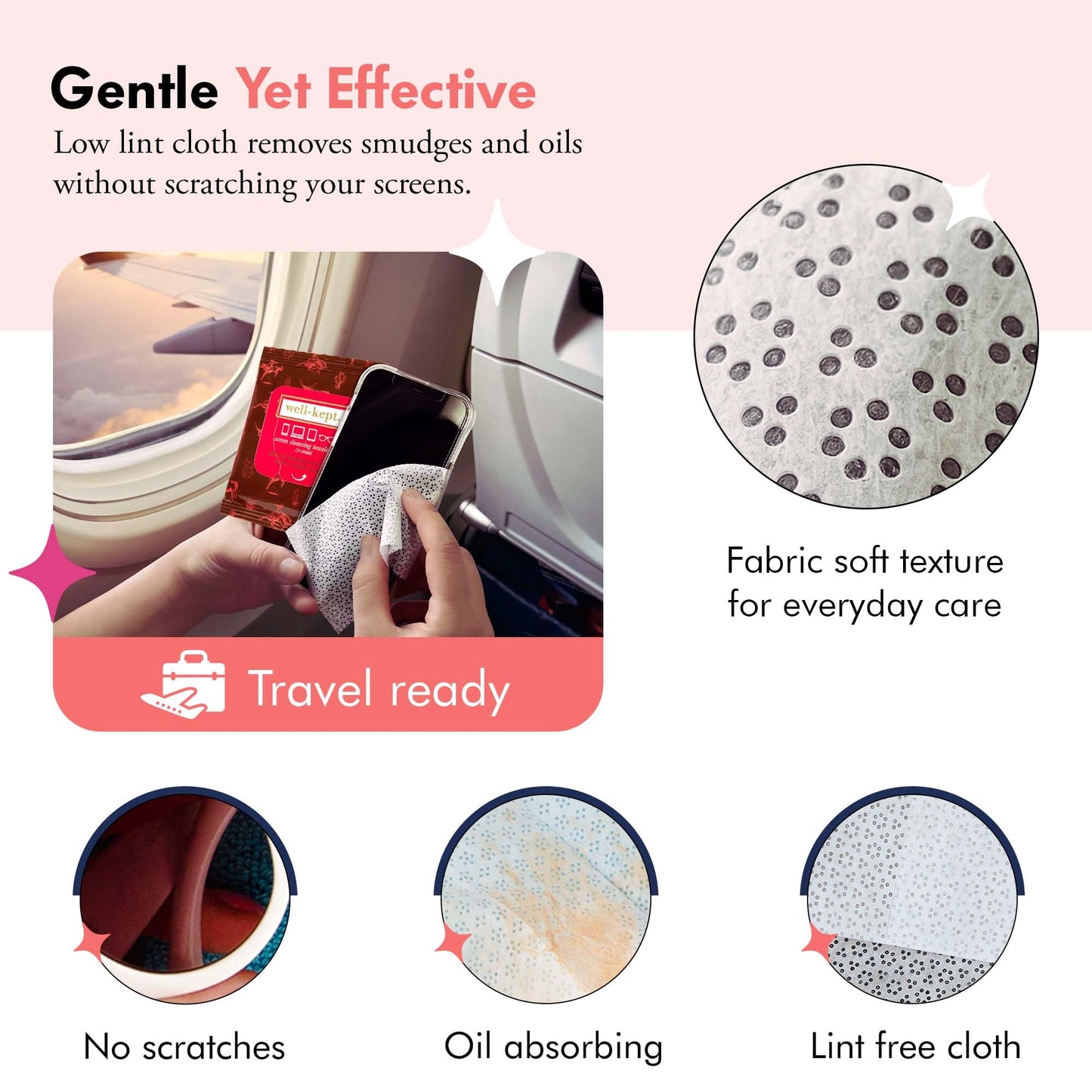 Well-Kept Tech & Lens Wipes – Eyeglass, Screen & Phone Cleaning (90 Count)