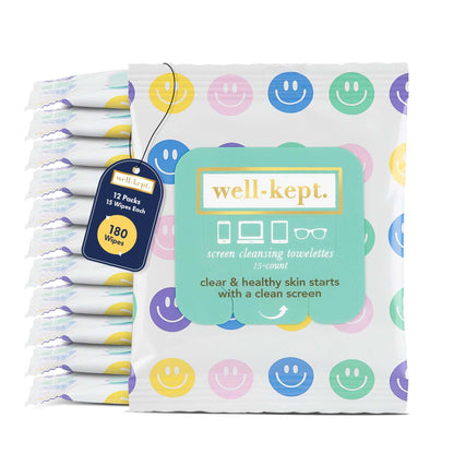 Well-Kept Tech & Lens Wipes - 12 Pack for Eyeglasses, Screens & Devices