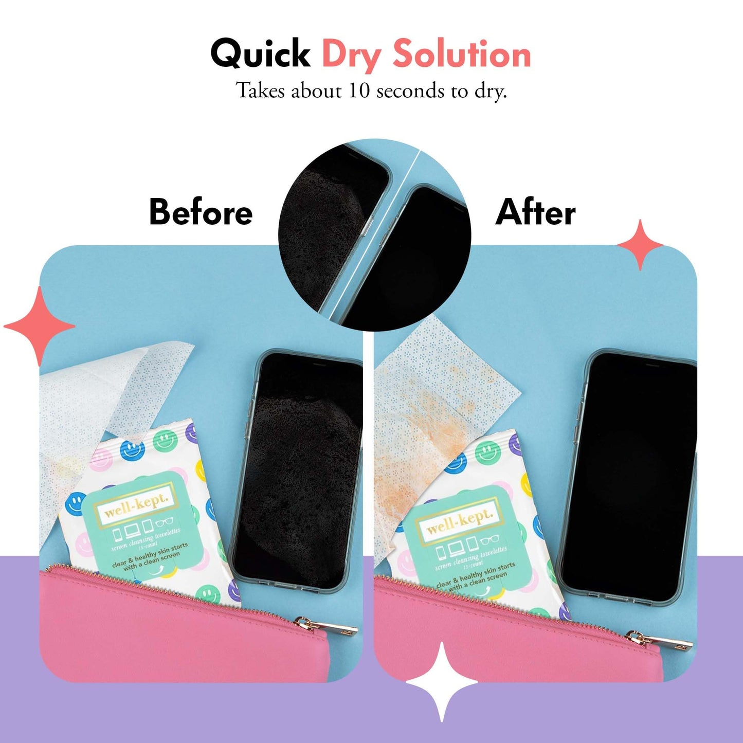 Well-Kept Tech & Lens Wipes - 12 Pack for Eyeglasses, Screens & Devices